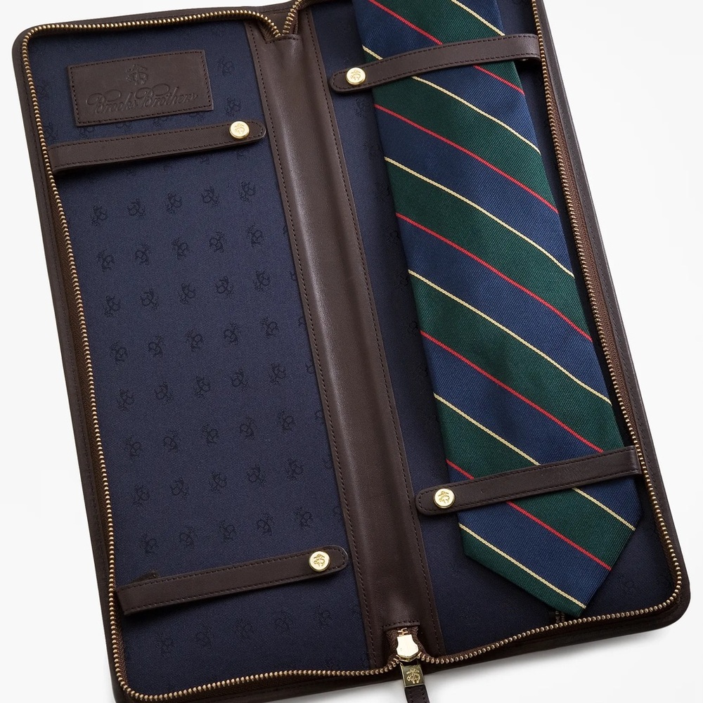 Brooks Brothers Leather Travel Tie Case